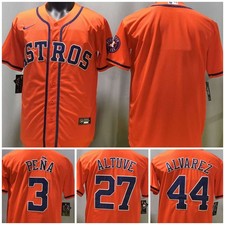 ​​Tariffs​ Free HOU Astros Orange Cool Base Sewn Stitched Jersey. picture
