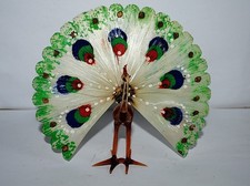 Vintage German christmas ornament/decoration Peacock, spun glass 002 picture