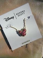 Disney Parks 2026 WDW Kendra Scott Holiday Peppermint Gold Necklace New  picture