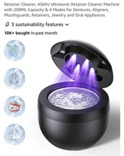 ECOBASIC ULTRASONIC RETAINER CLEANER MACHINE DENTURES MOUTH GUARDS picture