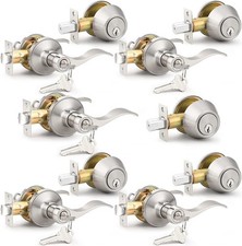 Probrico 5 Sets-Satin Nickel Exterior Entry Lever and 5 Pack, Brushed  picture