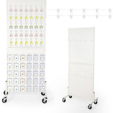 2x5 FT Metal Pegboard Floor Display Stand Rack w/ 10 Hooks Tool Shop Craft Show picture