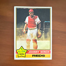 Topps 1976 Johnny Bench #300 Cincinnati Reds Baseball Card NL All-Star picture