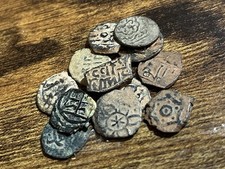600-800 AD Falus Medieval Copper Old Coin Umayyad Caliphate 1 COIN Desert Patina picture