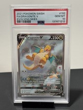2021 Pokemon SWSH #192 FA Dragonite Evolving Skies PSA 10 GEM MINT picture