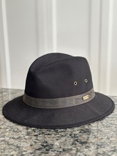 Stetson Gable Hat Fedora Water Repellent Cotton Leather Trim Black size M picture