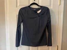 NWT LOFT Women's Blue Long Sleeve Pullover Stretch Knit Top Size Medium M picture