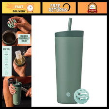 2-in-1 Stainless Steel Shaker Bottle 24 oz Tumbler - Sea Glass, BPA-Free, Leak-P picture