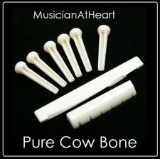 MusicianAtHeart Real BONE NUT, SADDLE & PIN Set made for YAMAHA Acoustic Guitar picture