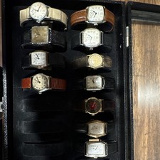 Elgin Vintage Wristwatch Lot - Multiple Watches in Display Case, Unisex Adults picture