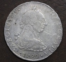 1790-Pts Spanish Empire Bolivia Silver Colonial 8 Reales 8R - Potosi Mint XF picture