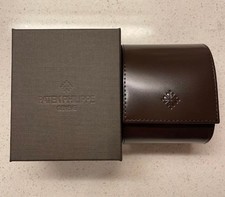 NEW Patek Philippe Watch Travel Case Dark Brown Leather Pouch Carry Holder Gift picture