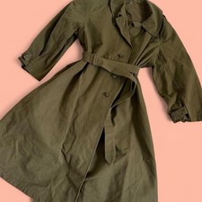 VTG 1950s French Army Canvas Motorcycle Rider Coat SNC FLERS- Size 2 (Sm/ Med? picture