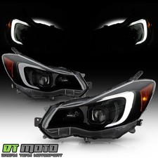 For 2012-2015 Subaru Impreza Crosstrek Black Smoke LED Tube Projector Headlights picture