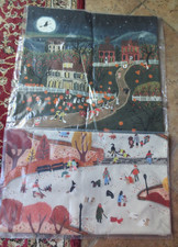 2 West Elm NICOLE CICAK HALLOWEEN Pillow Covers  DOG PARK & FALL HARVEST NWT picture