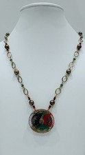 Antique Czech Glass Button Necklace By Artist Cynthia Bloom picture