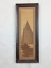 Antique Edward Curtis Photogravure On Kotzebue Sound Alaska Sailboat Metal Frame picture