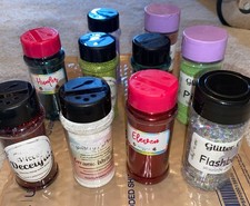 Bundle Lot 10 Glitter Shakers Ultra Fine To Chunky Custom Colors Holo Metallic picture