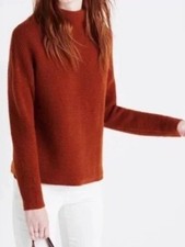 Madewell Southfield Mockneck Sweater Size Medium Burnt Orange Wool Blend picture