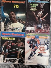 Vintage SI Magazine Lot 1974-1982 Hank Aaron Ali Gretzky Magic, C. Brinkley 3x picture