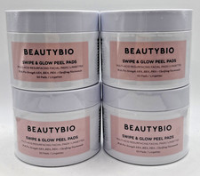 4x BeautyBio Swipe & Glow Peel Pads Multi-Acid Resurfacing Facial Pads 50 Pads picture