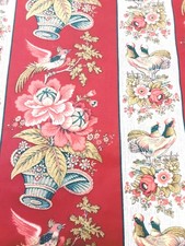 Waverly Fabric Rochelle French Country Rooster Multicolor Floral 60X 55 Cotton  picture