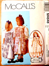 McCall’s M4648 Girl Child Dress & Pinafore Flared Short or Long Sleeve Sz. 6 7 8 picture