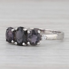 1.61ctw Color Change Sapphire Zircon Ring 10k Gold 3-Stone Jacque Christie COA picture