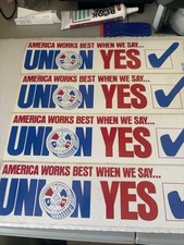 Vintage IAM Union YES Bumper Stickers Lot of 4 Association Machinists picture