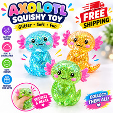 Colorful Axolotl Squishy Fidget Toy Stretchy Squeeze Sensory Party Favor picture
