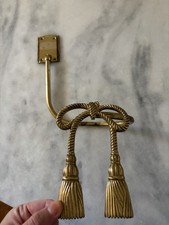 Single Brass Tassel Bow Curtain Tie Back Vintage Home Decor picture