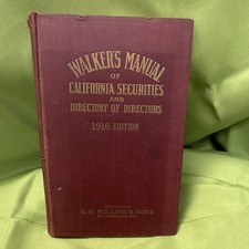 H. D. Walker’s Manual of California Securities 1916 Hardcover w/ Maps picture