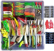 275Pcs Fishing Lure Set Kit Soft and Hard Lure Baits Tackle Set Bionic Bass Trou picture