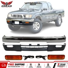 Front Bumper Chrome Steel & Signal Lights Kit For 1995-1997 Toyota Tacoma picture