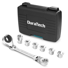 DURATECH 7-In-1 Ratcheting Wrench Set Open Flex-head Tubing Wrench Metric 8-14mm picture