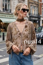 ZARA NEW WOMAN FLOCKED EMBROIDERED BLOUSE PINK LILAC S,M,L 5063/832/653 picture