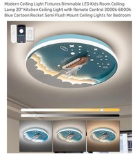 Modern Ceiling Light Fixtures Dimmable LED Kids Room Ceiling Lamp 20 Inch picture