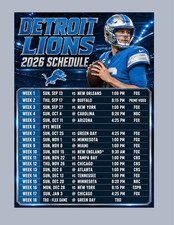 Detroit Lions  2026-27 Magnetic Schedule. 5x7
