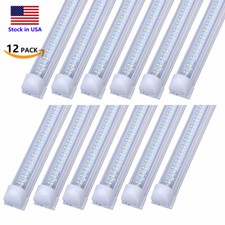 12PK 8FT LED Tube Light 72W 6000K Linkable Shop Lamp Fixture for Garage Workshop picture