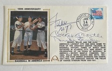 Mickey Mantle, Willie Mays, Duke Snider Signed Gateway Cover 150th Beckett LOA picture