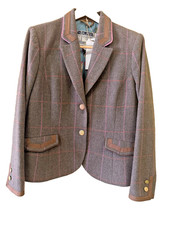 Joules Tweed Brown with Pink Overcheck US14 UK18 picture