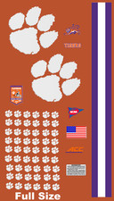 Clemson Tigers Full Size FS Football Helmet Decals picture