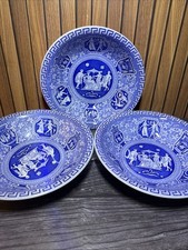 Set Of 3 Spode The Blue Room Collection Greek Cereal Soup Bowls 8