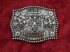 BULLDOGGING☆X~TREME☆RODEO CHAMPION TROPHY BUCKLE☆Dawg The Dawger☆RARE☆T94 picture