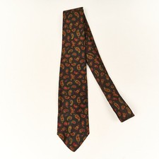 Vintage Brooks Brothers Silk Tie Brown Gold Orange Geometric USA 3.25