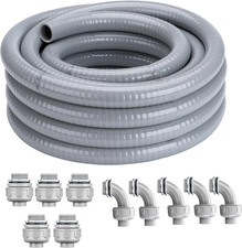 1 Inch 100 FT Liquid-Tight Conduit and Connector Kit Non Metallic Flexible Condu picture