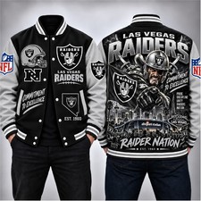 Las Vegas Raiders Football Baseball Jacket - COMMITMENT TO EXCELLENCE picture