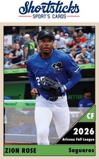 Zion Rose AFL Custom Baseball Card Kansas City Royals Fan Made picture