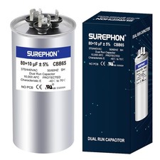 SUREPHON 80+10 uF 80/10 MFD ±5% 370V/440VAC Dual Run Start Capacitor CBB65B W... picture