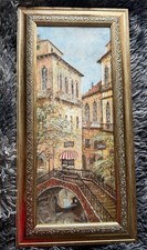 Ruane Manning Holiday In Venice I Framed Art Print 12x24”Ornate Gold Frame Italy picture